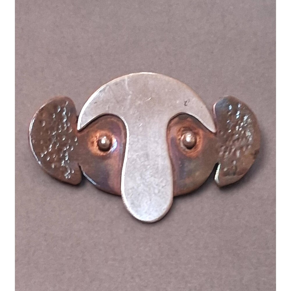 Vintage Kilroy Copper Silver Brooch Kilroy Was Here Face Pin